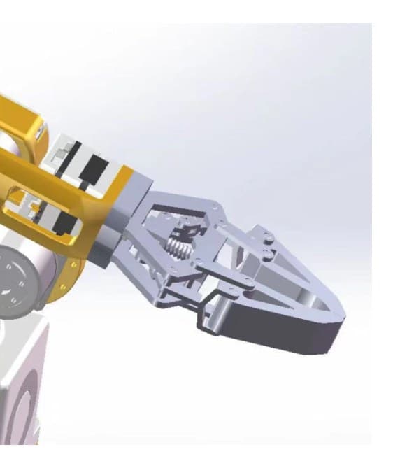 Custom gripper CAD render, jaws closed