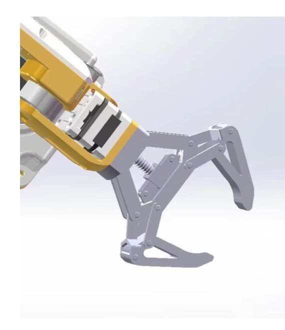 Custom gripper CAD render, jaws open